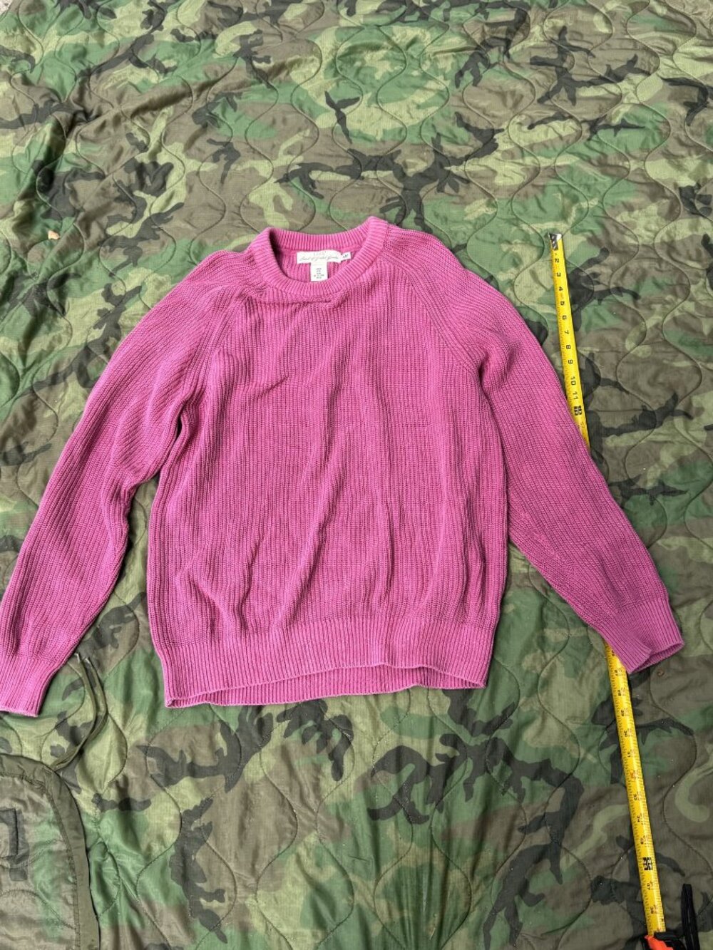 H&M L.O.G.G. Ribbed Knit Sweater Pink/Magenta Sz M